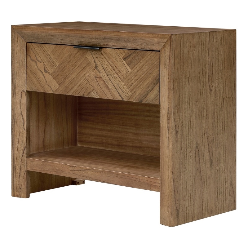 NPD Furniture - Kingston Herringbone Accent Table - Hazelnut Brown - 30