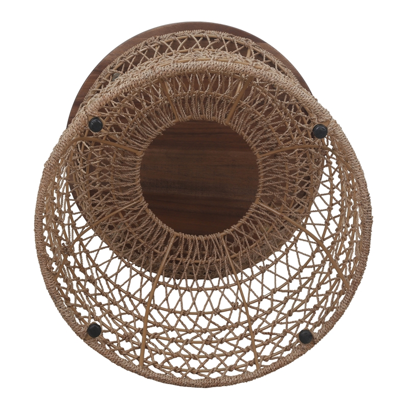 NPD Furniture - Looma Accent Table - Natural Base - Brown Wood Top