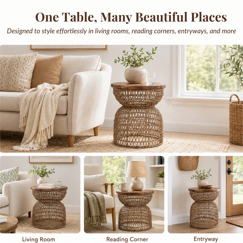NPD Furniture - Looma Accent Table - Natural Base - Brown Wood Top