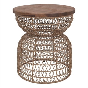 NPD Furniture - Looma Accent Table - Natural Base - Brown Wood Top