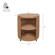 NPD Furniture - Zayn Accent Table - Honey Rattan Base - Wood Top