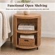 NPD Furniture - Zayn Accent Table - Honey Rattan Base - Wood Top