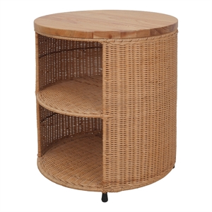NPD Furniture - Zayn Accent Table - Honey Rattan Base - Wood Top