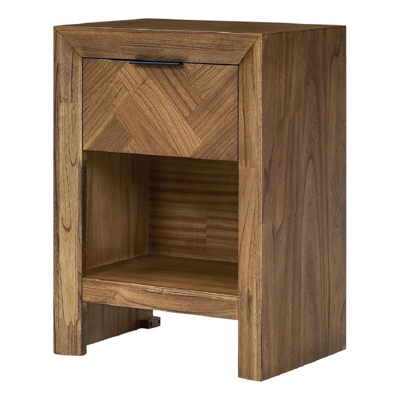 NPD Furniture - Kingston Herringbone Accent Table - Hazelnut Brown - 20