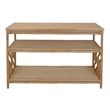 NPD Furniture - Sorea Console - Natural Wheat Rattan Base - Wood Top