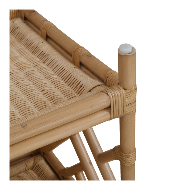 NPD Furniture - Sorea Console - Natural Wheat Rattan Base - Wood Top
