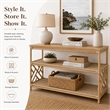 NPD Furniture - Sorea Console - Natural Wheat Rattan Base - Wood Top