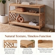 NPD Furniture - Sorea Console - Natural Wheat Rattan Base - Wood Top