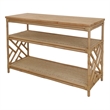 NPD Furniture - Sorea Console - Natural Wheat Rattan Base - Wood Top