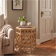 NPD Furniture - Kano Accent Table - Natural Wheat Rattan Base - Wood Top