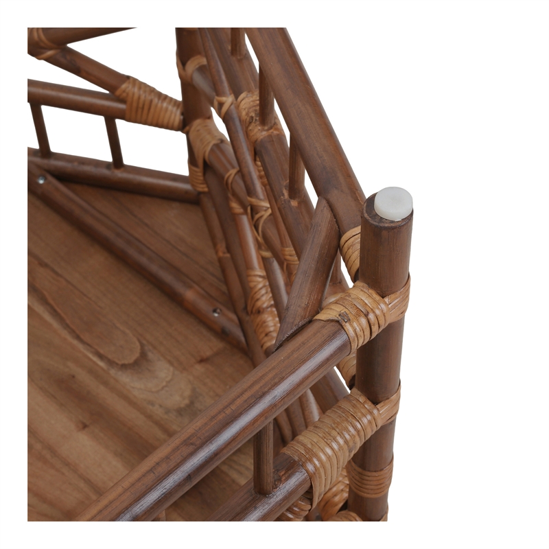 NPD Furniture - Kano Coffee Table - Cane Brown Rattan Base - Wood Top