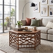 NPD Furniture - Kano Coffee Table - Cane Brown Rattan Base - Wood Top