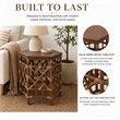 NPD Furniture - Kano Accent Table - Cane Brown Rattan Base - Wood Top