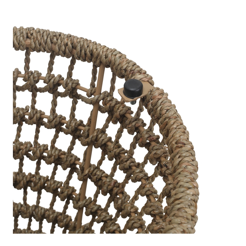 NPD Furniture - Calyx Accent Table - Natural Straw Seagrass Base - Brown Wood