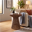 NPD Furniture - Calyx Accent Table - Natural Straw Seagrass Base - Brown Wood