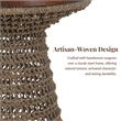 NPD Furniture - Calyx Accent Table - Natural Straw Seagrass Base - Brown Wood