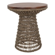 NPD Furniture - Calyx Accent Table - Natural Straw Seagrass Base - Brown Wood