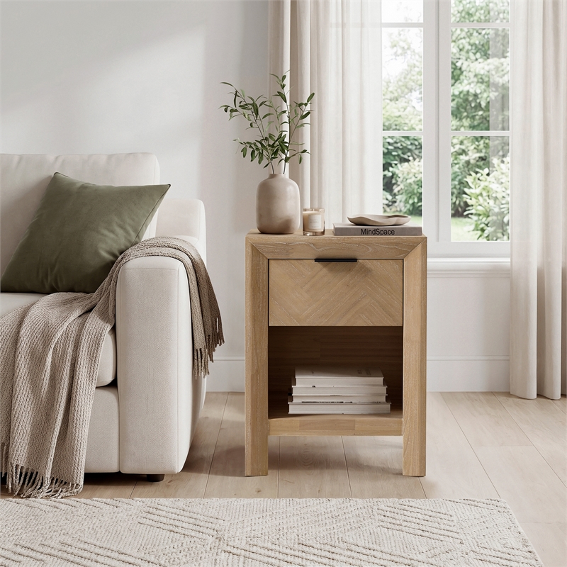 NPD Furniture - Kingston Herringbone Accent Table - Light Natural - 20