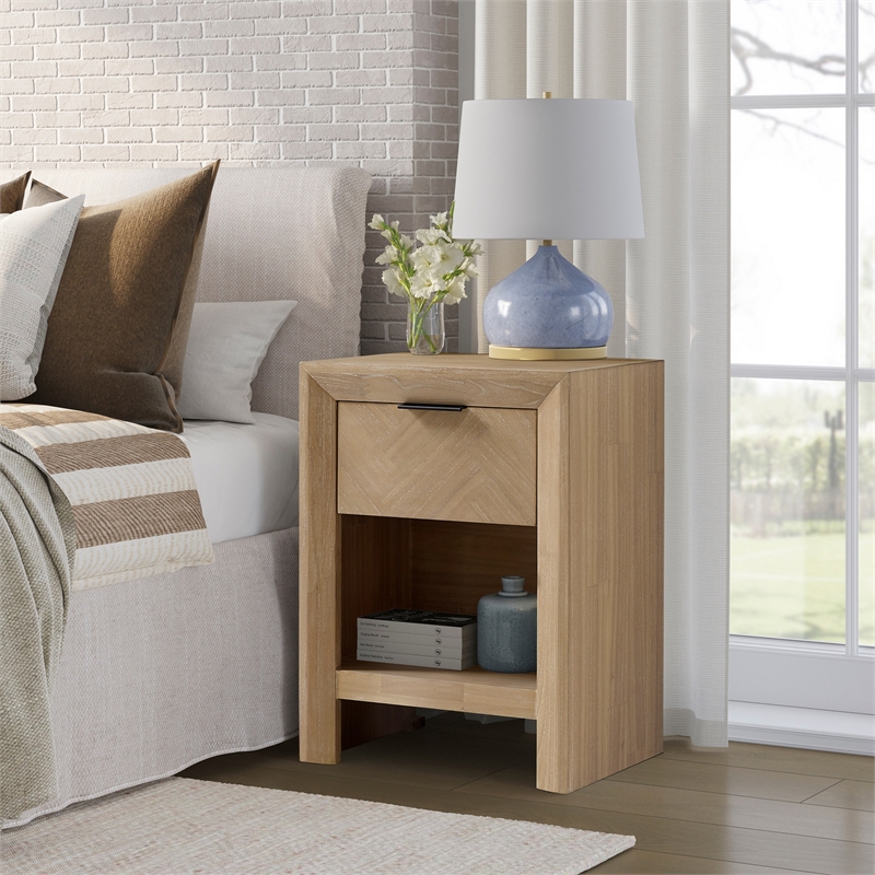 NPD Furniture - Kingston Herringbone Accent Table - Light Natural - 20