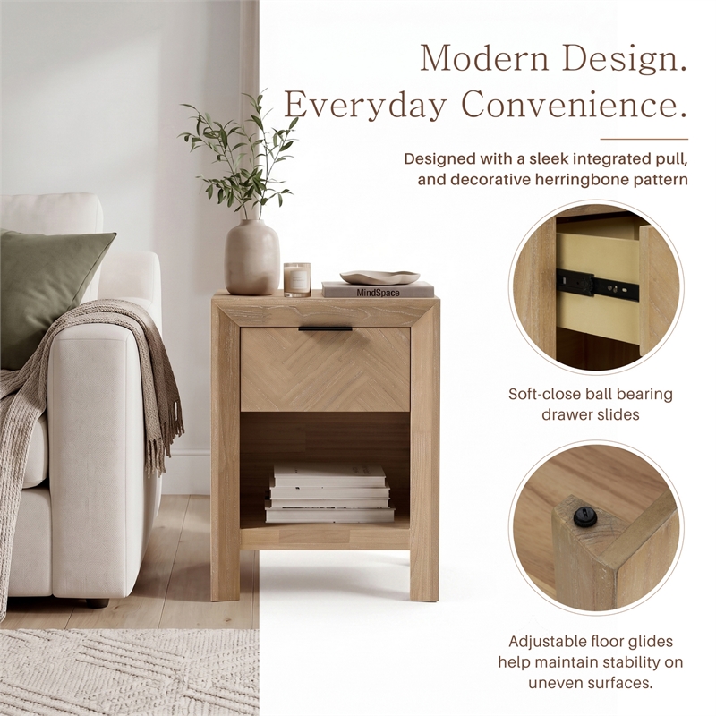 NPD Furniture - Kingston Herringbone Accent Table - Light Natural - 20