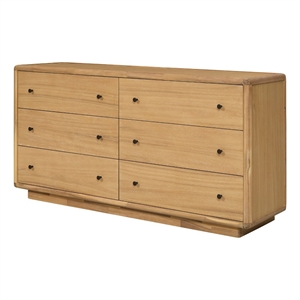 Rosette 6-Drawer Dresser - Light Natural - Acacia - Bedroom Furniture
