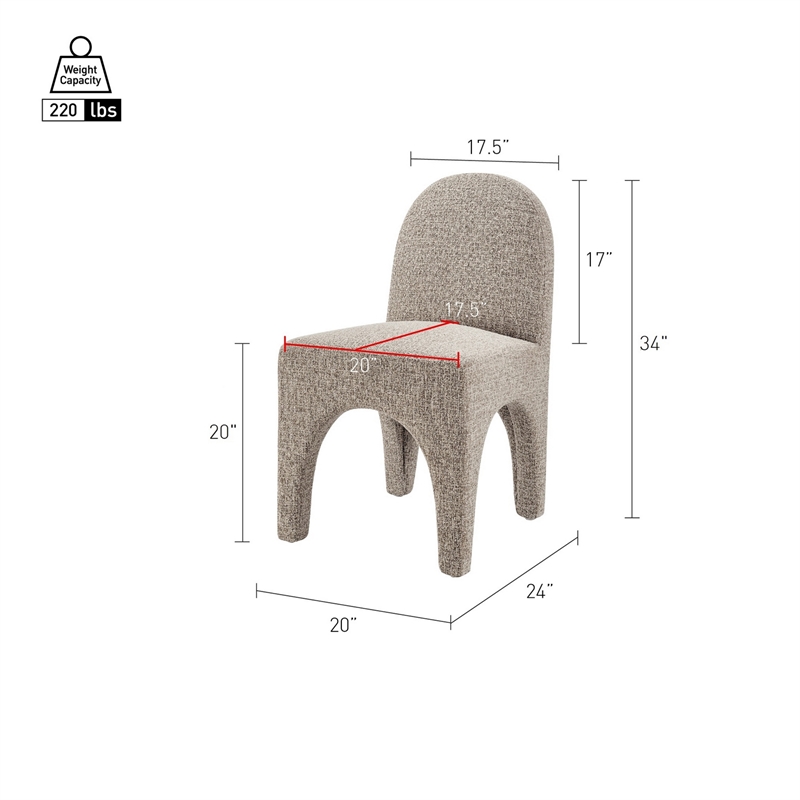 NPD Furniture - Vano Dining Side Chair - Nara Sand Chenille - Modern