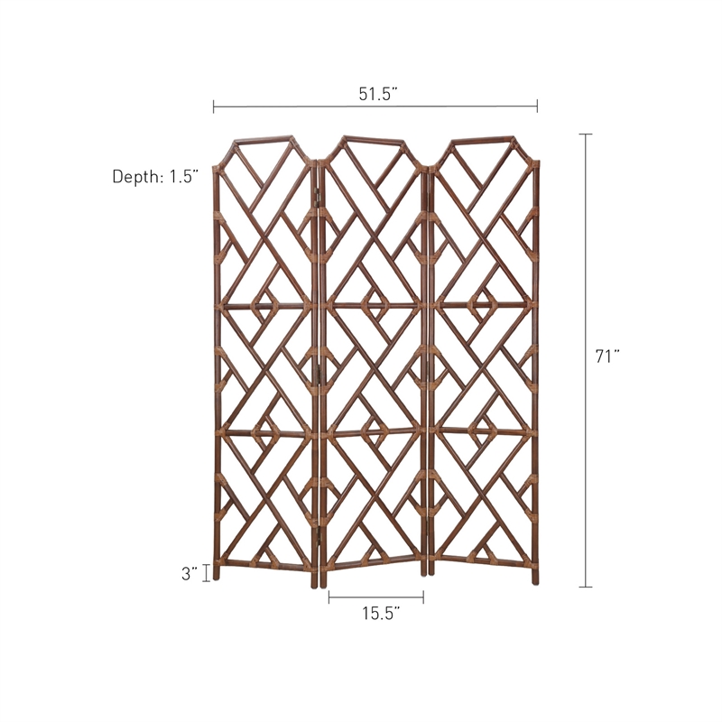 NPD Furniture - Kara Rattan Room Divider - Cane Brown - Rattan