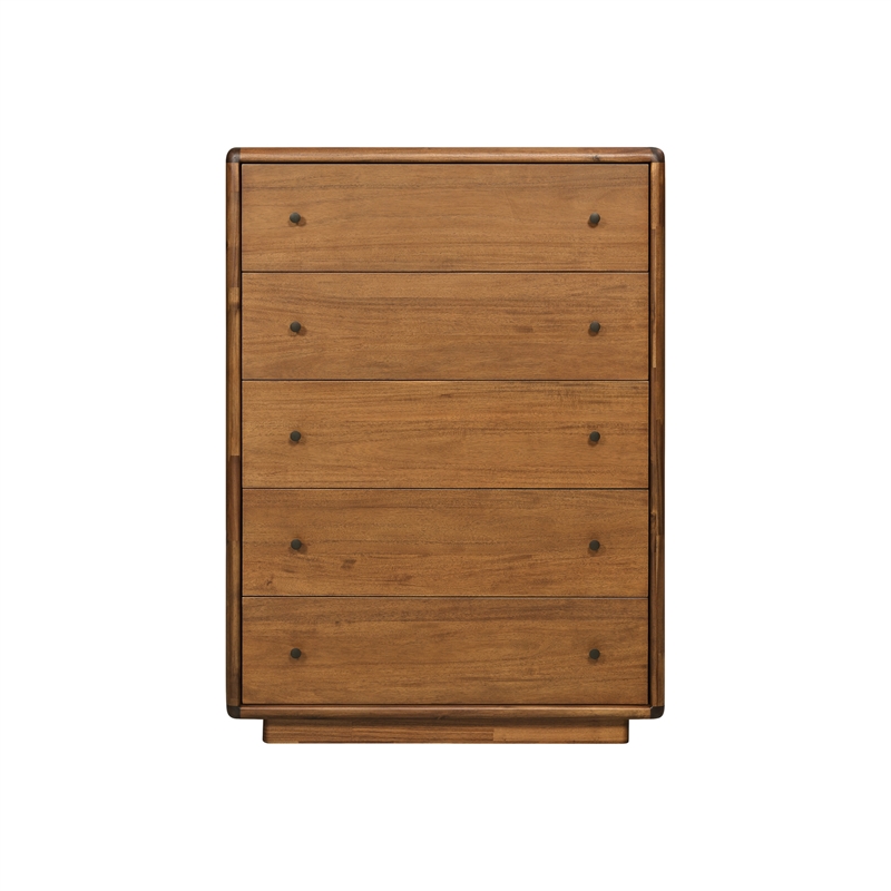 Rosette 5-Drawer Dresser - Hazelnut Brown - Acacia - Bedroom Furniture