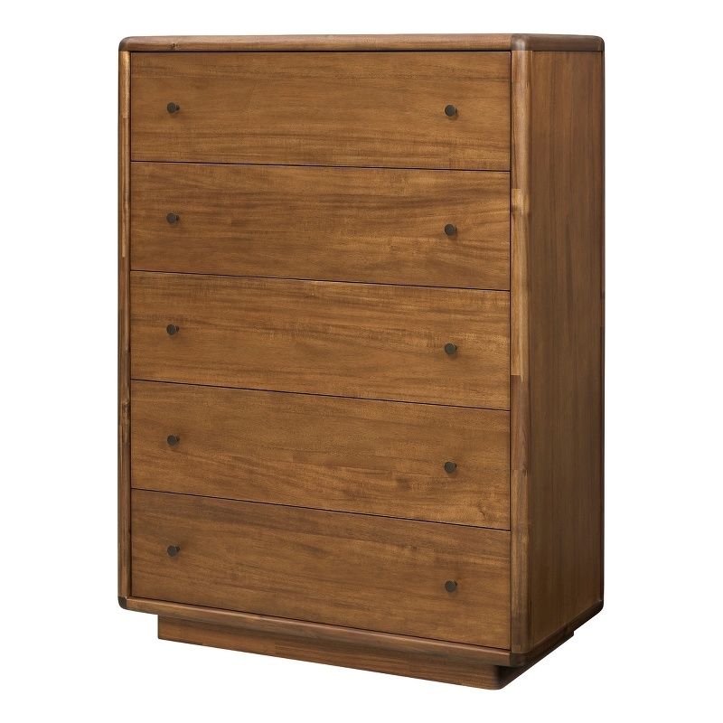 Rosette 5-Drawer Dresser - Hazelnut Brown - Acacia - Bedroom Furniture