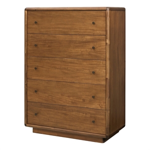 Rosette 5-Drawer Dresser - Hazelnut Brown - Acacia - Bedroom Furniture