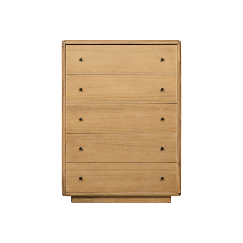 Rosette 5-Drawer Dresser - Light Natural - Acacia - Bedroom Furniture