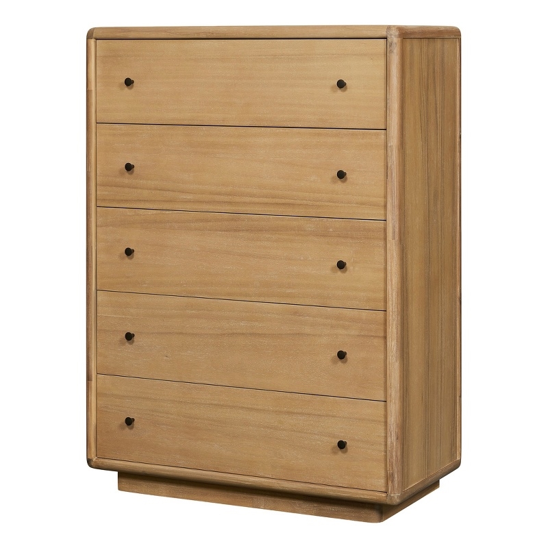 Rosette 5-Drawer Dresser - Light Natural - Acacia - Bedroom Furniture