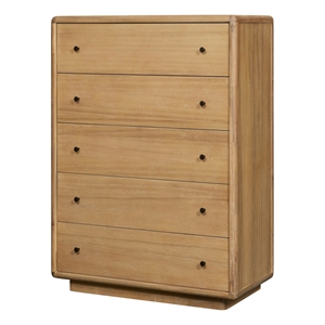 Rosette 5-Drawer Dresser - Light Natural - Acacia - Bedroom Furniture