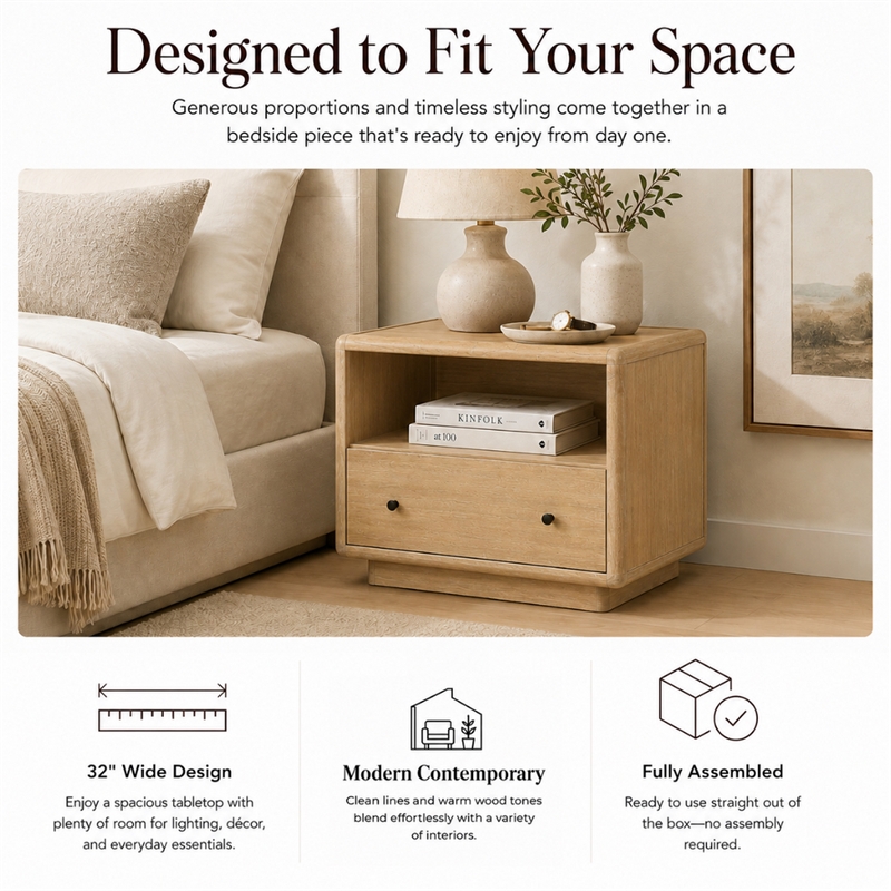 NPD Furniture - Rosette Accent Table - Light Natural - 32