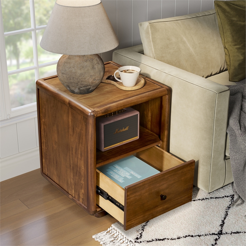 NPD Furniture - Rosette Accent Table - Hazelnut Brown - 19