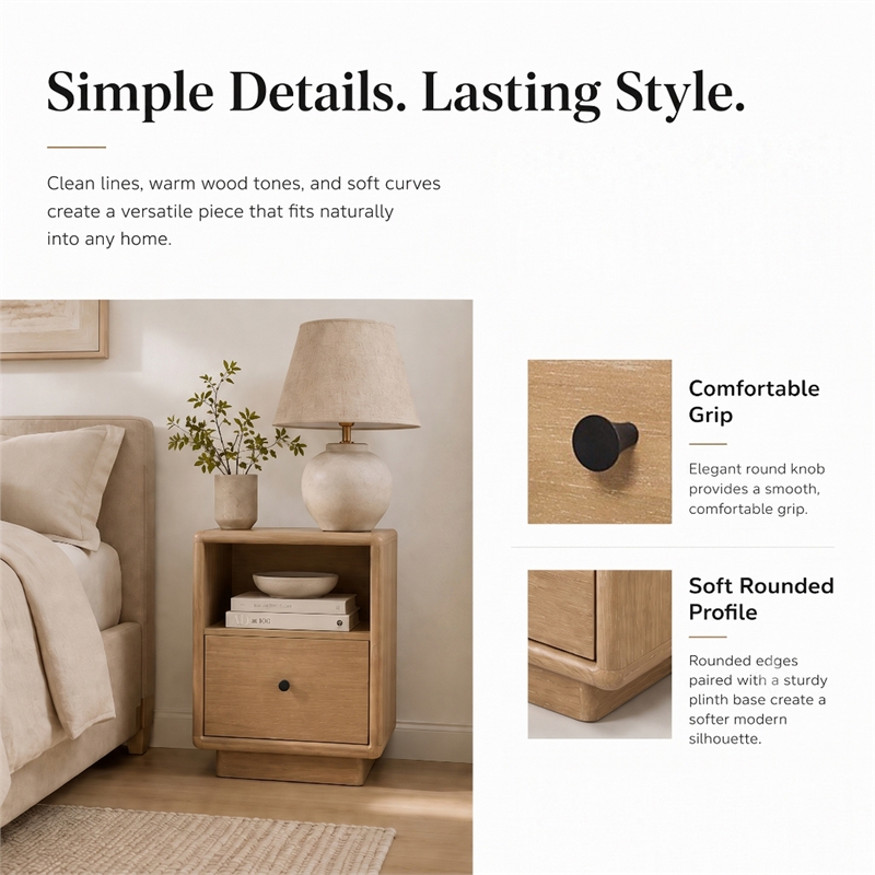 NPD Furniture - Rosette Accent Table - Light Natural - Solid Wood