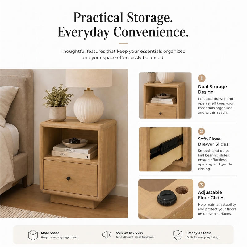 NPD Furniture - Rosette Accent Table - Light Natural - Solid Wood