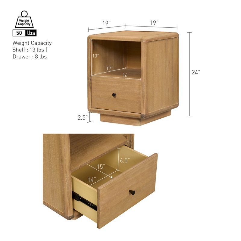 NPD Furniture - Rosette Accent Table - Light Natural - Solid Wood