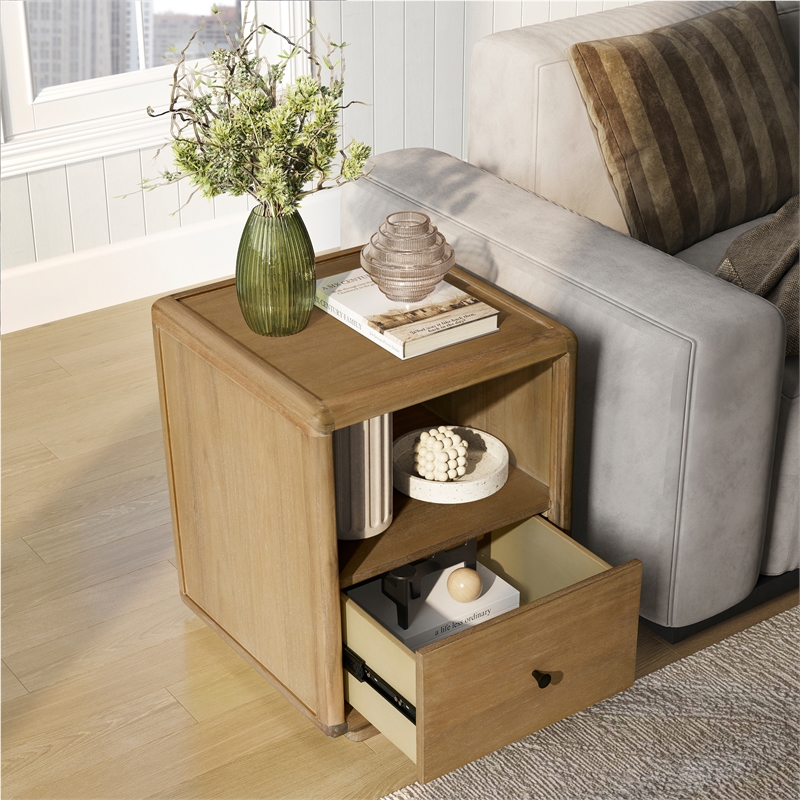 NPD Furniture - Rosette Accent Table - Light Natural - Solid Wood