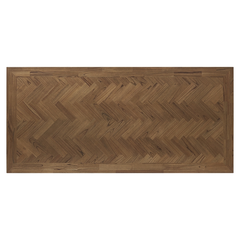 NPD Furniture - Kingston Herringbone Dining Table - Brown - Solid Wood
