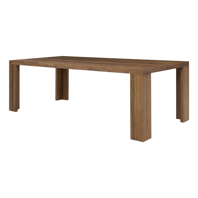 NPD Furniture - Kingston Herringbone Dining Table - Brown - Solid Wood