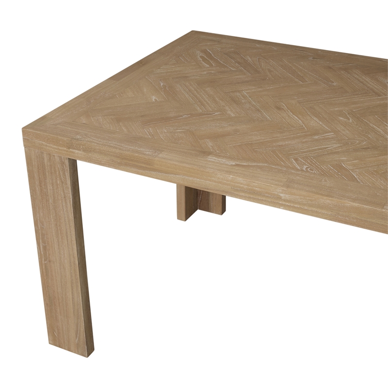 NPD Furniture - Kingston Herringbone Dining Table - Light Natural - Solid Wood