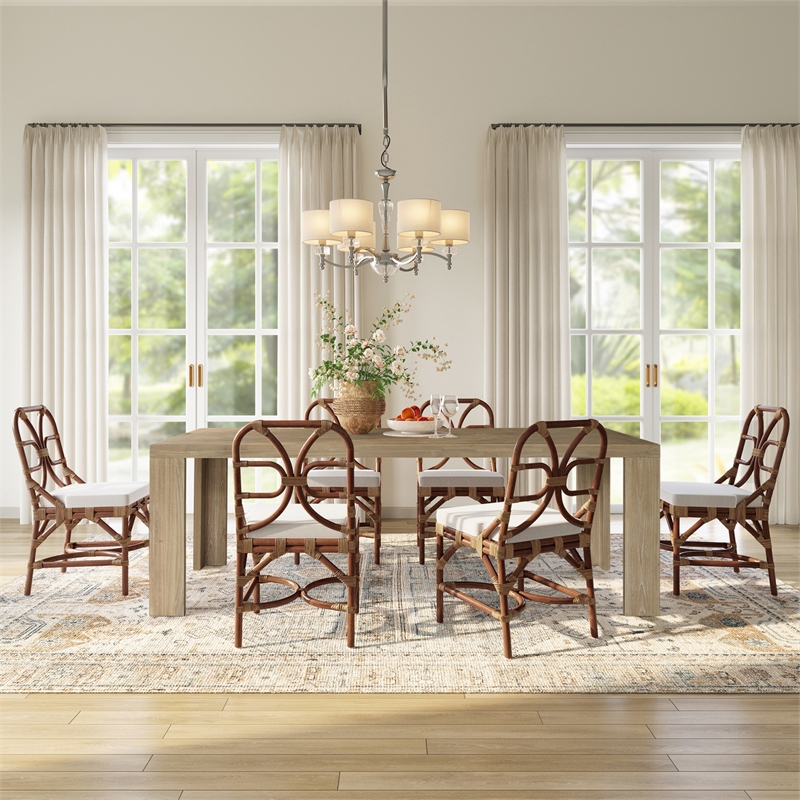 NPD Furniture - Kingston Herringbone Dining Table - Light Natural - Solid Wood