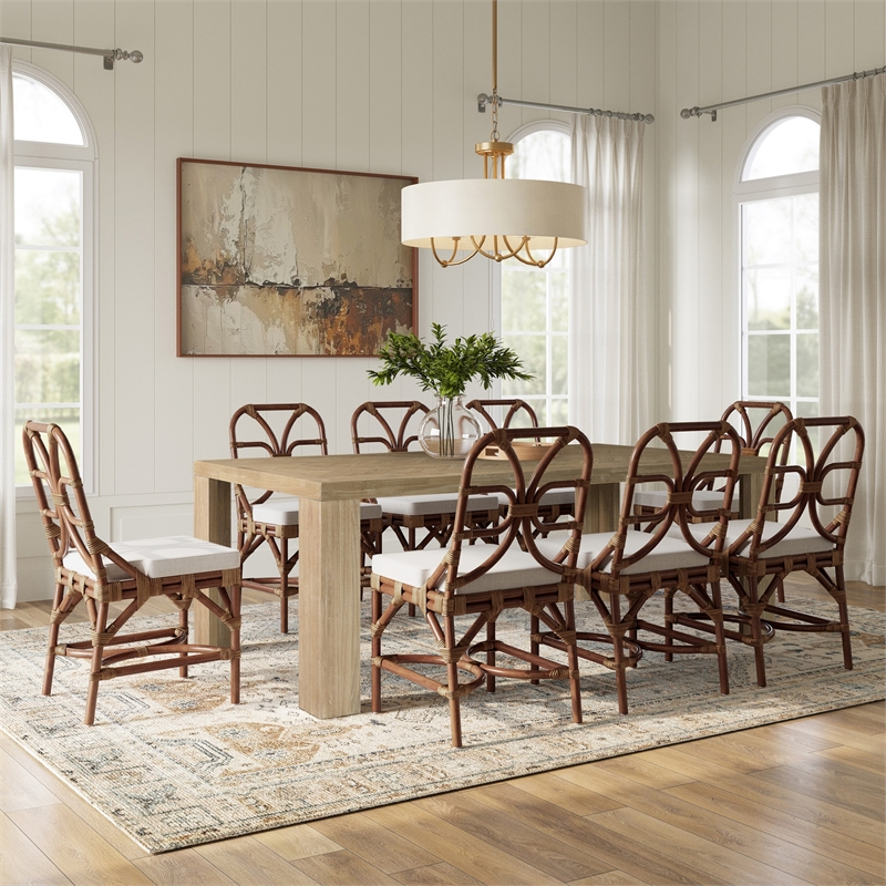NPD Furniture - Kingston Herringbone Dining Table - Light Natural - Solid Wood
