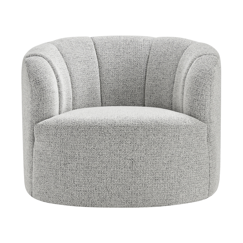 NPD Furniture - Elowen Swivel Accent Arm Chair - Heathered Cream Chenille