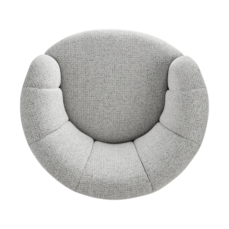 NPD Furniture - Elowen Swivel Accent Arm Chair - Heathered Cream Chenille