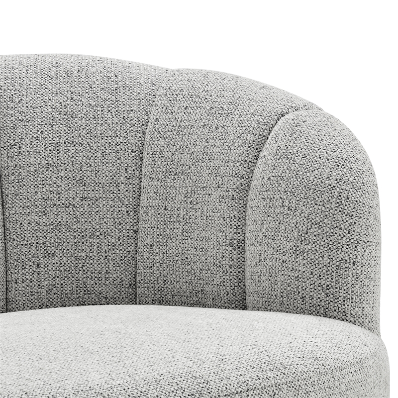 NPD Furniture - Elowen Swivel Accent Arm Chair - Heathered Cream Chenille