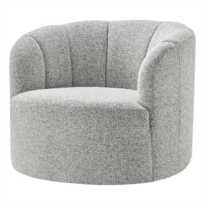 NPD Furniture - Elowen Swivel Accent Arm Chair - Heathered Cream Chenille