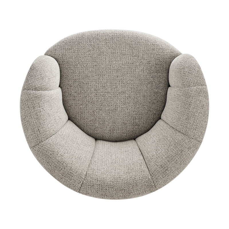 NPD Furniture - Elowen Swivel Accent Arm Chair - Heathered Taupe Chenille
