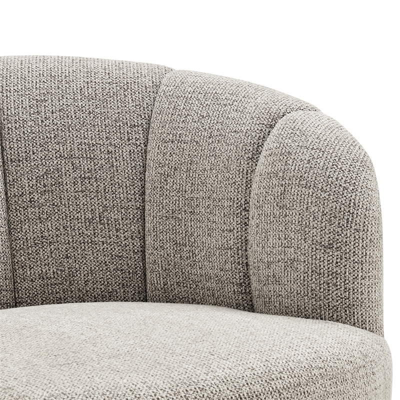NPD Furniture - Elowen Swivel Accent Arm Chair - Heathered Taupe Chenille